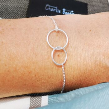 Silver Mother And Daughter Circle Bracelet, 3 of 12