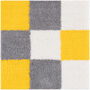 The Rugs Geometric Shaggy Rug Yellow Checkered Rug, thumbnail 8 of 12