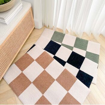 Checkerboard Doormat In Jet Black, 4 of 4