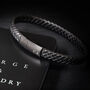 Men's Black Braided Leather Bracelet With Magnetic Snap Clasp – Sleek, Secure, And Stylish Jewellery, thumbnail 1 of 8