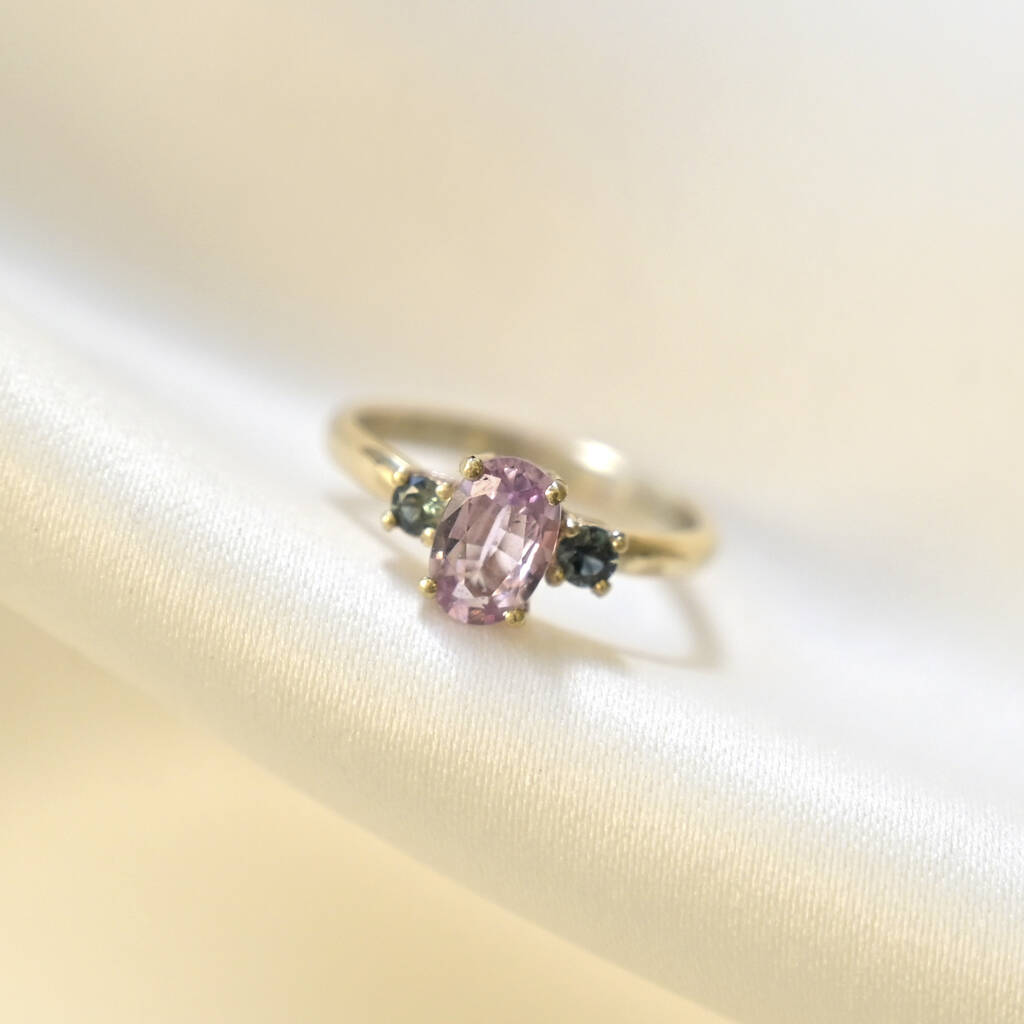 9ct Gold Pink Sapphire Engagement Ring, 1 of 4