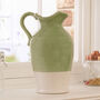 Green And White Dipped Ceramic Jug Vase, thumbnail 1 of 10