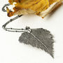 Birch Leaf Natural Necklace Medium Size, thumbnail 1 of 12