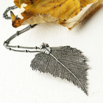 Birch Leaf Natural Necklace Medium Size, 2 of 12