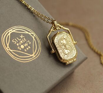 Victorian Vermeil Personalised Engraved Locket, 7 of 9