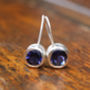 Silver Iolite Drop Earrings, thumbnail 1 of 4