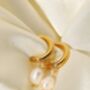 18 K Thick Gold Freshwater Earrings, thumbnail 4 of 5