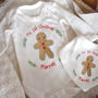 Personalised 1st Christmas Gingerbread Babygrow, thumbnail 1 of 4