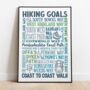 Hiking Goals Typographic Art Print For Walkers, thumbnail 3 of 6