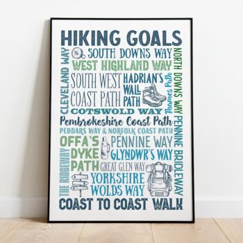 Hiking Goals Typographic Art Print For Walkers, 3 of 6