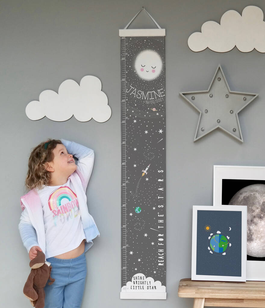 Personalised Reach For The Stars Space Height Chart, 1 of 7