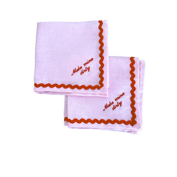 Embroidered Housewarming Linen Napkin Set X2, 4 of 4