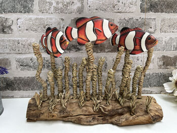 Hand Carved Wooden Clownfish Shoal Ornament, 5 of 10