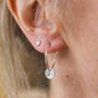 Sterling Silver Circle Initial Charm Hoops, thumbnail 1 of 4