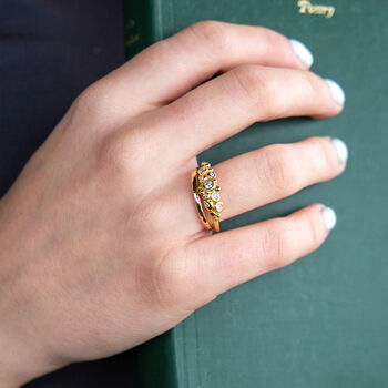 Diamond Pebble Cluster 18ct Gold Ring, 4 of 6