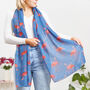 Denim Flamingo Print Scarf, thumbnail 1 of 5
