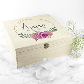 Personalised Floral Bridesmaid Large Keepsake Box, 8 of 12