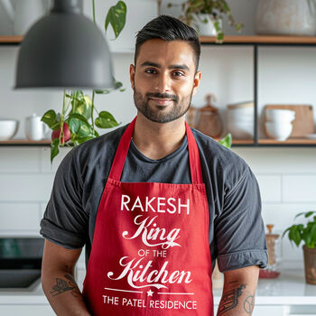 Personalised King Of The Kitchen Apron, Gift For Him, 2 of 12