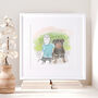 Watercolour Line Cycling Custom Portrait, thumbnail 4 of 6