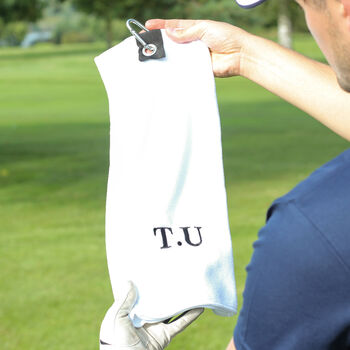 Personalised Initials Golf Balls Cleaner Towel Gift, 3 of 3