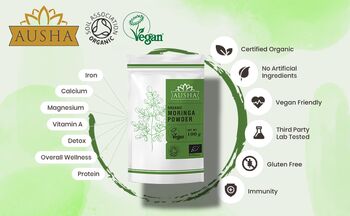 Ausha Organic Moringa Leaf Powder 1kg Immunity Energy, 5 of 9