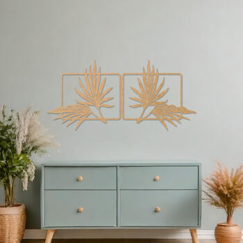 Wooden Tropical Wall Art Gift Set Of Two For Living Room Or Bedroom, 7 of 9