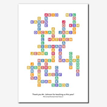 Personalised Teacher Thank You Print Crossword Gift, 3 of 6