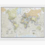 Framed Push Pin Classic World Map – Travel Tracker Canvas Pinboard, thumbnail 3 of 12