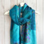 Kantha Handstitched Upcycled Silk Scarf, thumbnail 2 of 8