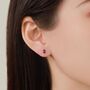Sterling Silver Extra Tiny Genuine Amethyst Droplet Stud Earrings, thumbnail 5 of 10