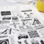 Wales Illustrated Black And White Cotton Apron, thumbnail 3 of 9