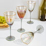 G Decor Set Of Four Grey Hammered Wine Glasses, thumbnail 1 of 4