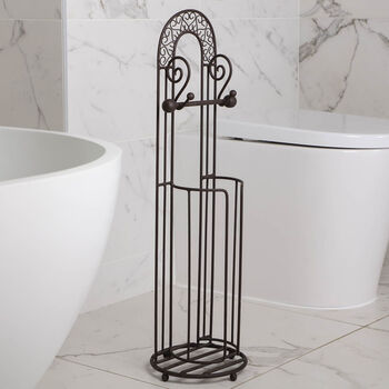 Heart Cast Iron Toilet Roll Holder Store, 3 of 6