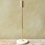 Candlestick Holder With Glazed Base In Gold Toned Metal, thumbnail 3 of 7