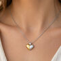 Sterling Silver And Gold Bonded Heart Pendant Necklace, thumbnail 1 of 4