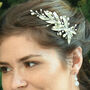 Aster Silver Plated Willow Leaf Bridal Hair Clip, thumbnail 5 of 8