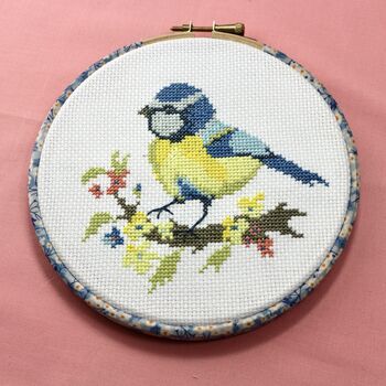 Blue Tit And Blossom Cross Stitch Wall Hanging Kit, 12 of 12