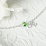 Belle Birthstone And Initial Bracelet Sterling Silver, thumbnail 3 of 8