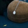 Droplet White Opal Pendant Necklace In Sterling Silver, thumbnail 3 of 10