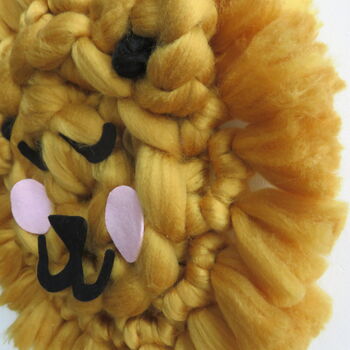 Lion Head Chunky Knit Wall Hanging, 2 of 4