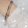 Lapis Lazuli And Gold Sunburst Charm Bracelet, thumbnail 3 of 8