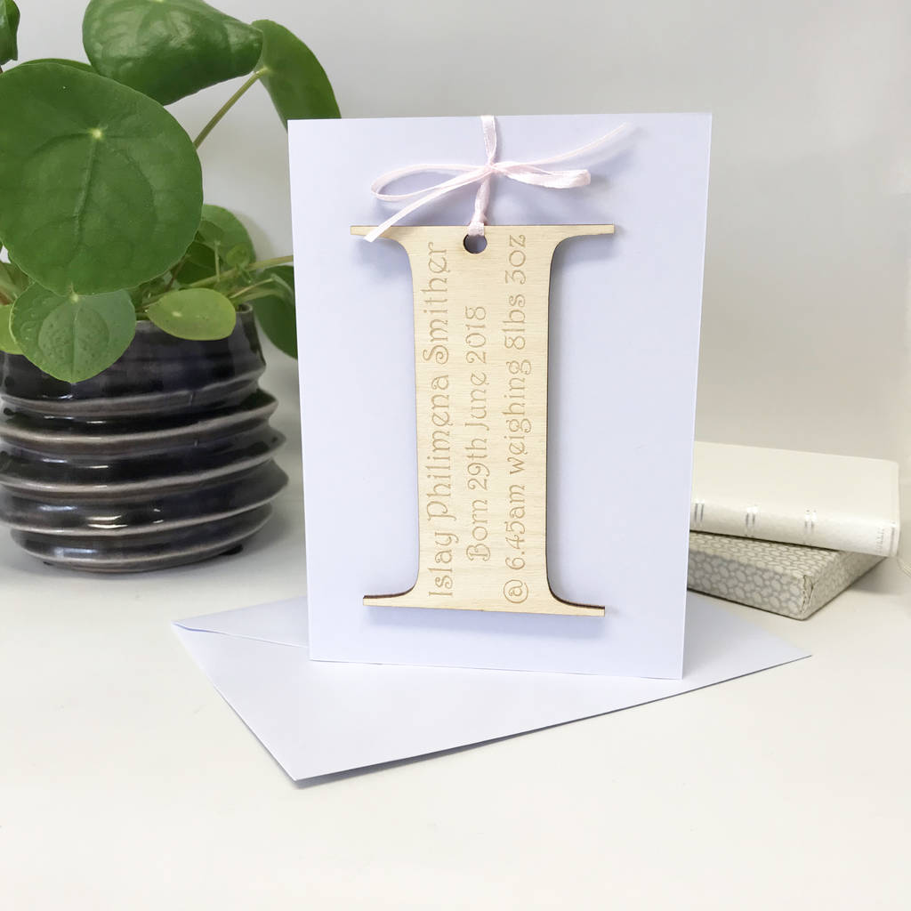Personalised Letter Birth/Naming Card, 1 of 10