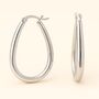 Large Sterling Silver Oval Hoop Earrings, thumbnail 1 of 4