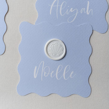Wavy Shaped Place Cards With Wax Seals, 5 of 5