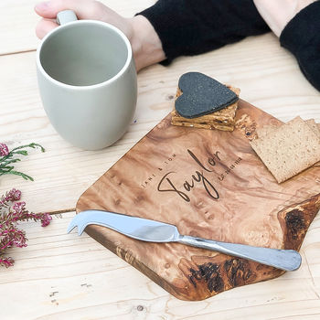 cheese personalised notonthehighstreet serving natural gift dish rustic