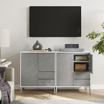 Sideboard With Drawers Doors Modern Storage Cabinet, 7 of 7