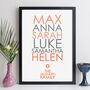 Personalised Family Names Print With Message Family Gift, thumbnail 10 of 12