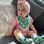 Pink And Green Leopard Print Baby Bootie Slipper, thumbnail 4 of 7