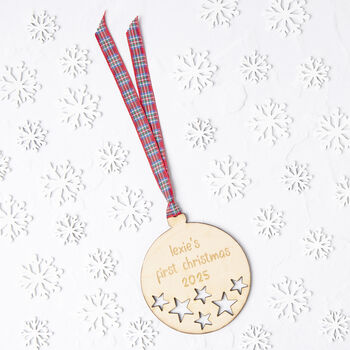 Personalised First Christmas Starry Christmas Bauble, 4 of 7