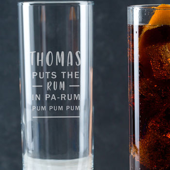 Personalised Christmas Rum Highball Glass For Him, 3 of 3
